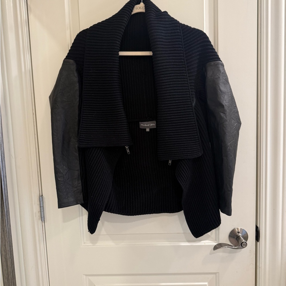 Michael Stars Black Ribbed Women's sweater jacket